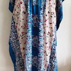 Beste Verkoop ๐ Merkloos Dames Kaftan Olifantenprint Met Aantrekkoord En V Hals One Size 36-50 Blauw ๐งจ