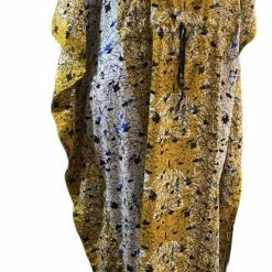 Begroting ❤️ Merkloos Dames Kaftan Met Olifanten Afbeelding One Size 36-50 Wit/blauw/okergeel 💯