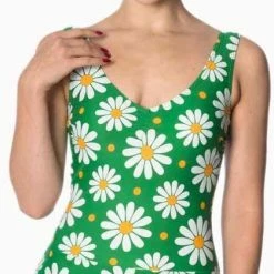 Uitgang 🥰 Dancing Days Badpak -L- CRAZY DAISY Groen 🤩