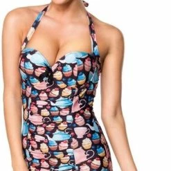 Uitgang 👏 Belsira Badpak -3XL- Vintage Multicolours/Roze 🥰