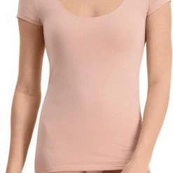 Promo 👍 Noshirt 👩 Women Lite Vrouwen Ondershirts Korte Mouw Ronde Hals Invisible Rose - Maat S 😀