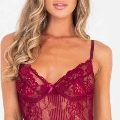 Groothandel 🧨 Merkloos Dames Kanten Bodysuit - Wijnrode Lingerie Bodysuit XL 😉 -lingerie-dames-badmode Winkel 457x840