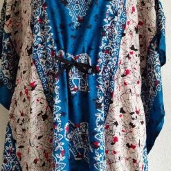 Beste Verkoop 🎉 Merkloos Dames Kaftan Olifantenprint Met Aantrekkoord En V Hals One Size 36-50 Blauw 🧨 -lingerie-dames-badmode Winkel 470x840 1