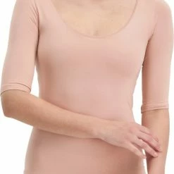 Begroting 💯 Noshirt 👩 Women Lite Vrouwen Ondershirts Half Sleeve Ronde Hals Invisible Rose - Maat XS 🌟