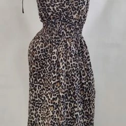 Beste Pirce 🎁 Merkloos Dames Jurk Met Panterprint Bruin Onesize 🤩 -lingerie-dames-badmode Winkel 488x840