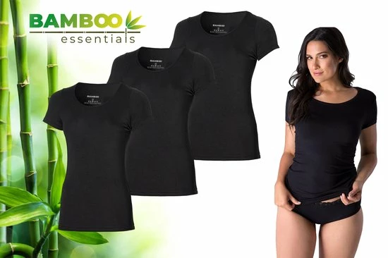 Flash-uitverkoop βοΈ Bamboo Essentials - T π Shirt Dames - Ronde Hals - 3 Stuks - Zwart - M - Bamboe Ondershirt - Onderhemd - Dames π Shirts Korte Mouw π 1 Flash-uitverkoop βοΈ Bamboo Essentials - T π Shirt Dames - Ronde Hals - 3 Stuks - Zwart - M - Bamboe Ondershirt - Onderhemd - Dames π Shirts Korte Mouw π