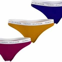 Goedkoop ⌛ Tommy Hilfiger - Dames - 3-Pack String - Rood - Blauw - S 🛒
