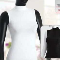 Goedkoop 🤩 Merkloos OTS Blazershirt Met Opstaande Kraag - Mouwloos - 96% Luxe Katoen - Zwart - L 😍 -lingerie-dames-badmode Winkel 550x407 3