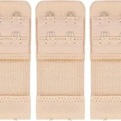 Uitgang ✨ Merkloos Trendfield Bh Verlengstuk 2 Haaks Elastisch - 3Pack - Beige 😀