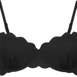 Begroting 🎁 Hunkemöller Dames Badmode Voorgevormde Beugel 👙 Bikinitop Scallop - Zwart - Maat D80 👏