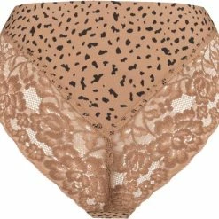 Beste Pirce 🌟 Ten Cate - Dames - Secrets - High Waist Lace Brazilian - Print Hazelnoot - M 🔔