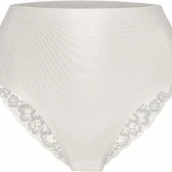 Hete verkoop 😀 Ten Cate Secrets Lace 👩 Women High Waist Brazilian (1-pack) - Dames Slip Hoge Taille - Off White - Maat: M 🔔