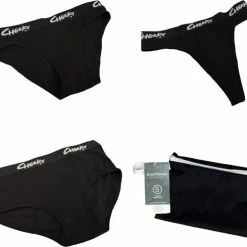 Gloednieuw 🥰 Cheeky Wipes Menstruatie Ondergoed - Feeling Litmitless + Hipster + Boyshort + Wetbag - Set Van 3 - Maat 36 - Zwart 😉