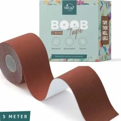 Uitgang 😉 VitalJoy Boob Tape – Boobtape – BH Tape – Fashion Tape – 5 Meter – Bruin – 5 Cm Breed 😀