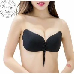Hete verkoop ๐ New Age Devi Strapless Bra Met Vetersluiting Voor Push Up Effect - Zelfklevende BH - Rugloze Bh - Vlinder Vorm -Push-Up Bh - Plakbeha - Herbruikbaar - Zwart - Cup B ๐