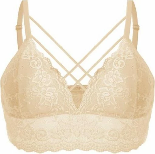 Goedkoopste 🔔 FINE 👩 WOMAN® Bralette Cup B/C - 6801 - Creme / 40/42 B/C 🤩