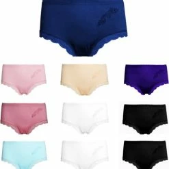 Flash-uitverkoop 🛒 Merkloos Dames Hoge Slips 10 Pack Met Kantrandje L 40-42 ❤️