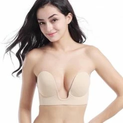 Beste Verkoop 🔔 Merkloos Trendfield Plak BH Met Push Up Voor Open Rug En Blote Hals | Onzichtbaar, Herbruikbaar & Liftend Effect ⭐ -lingerie-dames-badmode Winkel 550x616
