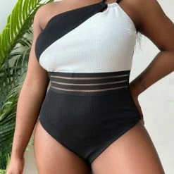 Goedkoop 👍 Merkloos Grote Maat Badpak Zwempak Zwart Wit Maat Eu 48 Xxxxl 4xl 👏 -lingerie-dames-badmode Winkel 550x711 2