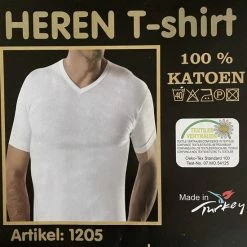 Beste Pirce 😀 Merkloos V-hals Heren T-shirt Katoen - 2-pack - Wit - Maat S 👏