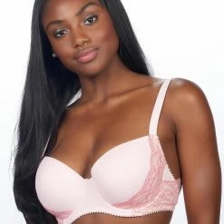 Promo 💯 After Eden D Cup & Up After Eden - 80E - D-Cup & Up Padded Wire Bra Two Tone Lace - Pink 🌟 -lingerie-dames-badmode Winkel 550x778 2