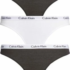 Aanbiedingen 😀 Calvin Klein Dames Slips (3-pack) - Zwart, Wit - Maat XS 😉