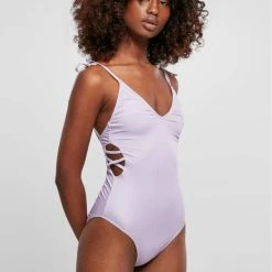 Goedkoopste ⭐ Urban Classics Badpak -L- Rib Paars 🥰