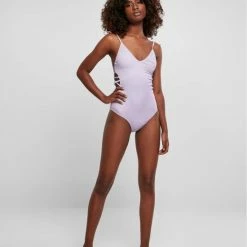 Goedkoopste ⭐ Urban Classics Badpak -L- Rib Paars 🥰 -lingerie-dames-badmode Winkel 550x794 33