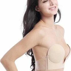 Beste Verkoop 🔔 Merkloos Trendfield Plak BH Met Push Up Voor Open Rug En Blote Hals | Onzichtbaar, Herbruikbaar & Liftend Effect ⭐ -lingerie-dames-badmode Winkel 550x821