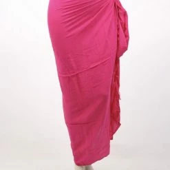 Nieuw 🌟 Sarong 177 - Pareo - Saunadoek – Wikkeljurk - Roze - Effen - Om Namaste 👍