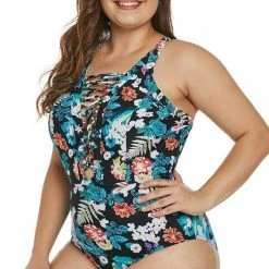 Nieuw 🌟 Merkloos Crisscross Badpak - Tropische Print - Maat XXXXL/4XL 🔔 -lingerie-dames-badmode Winkel 550x831 2